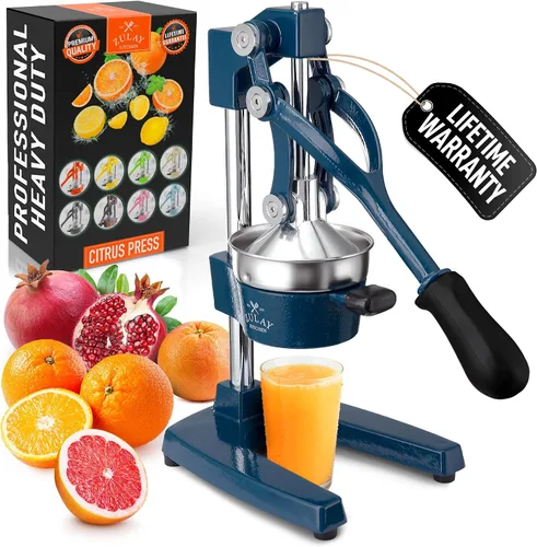Vista 11 de Zulay Kitchen Puplerizer Exprimidor de hierro fundido 9 en 1, exprimidor manual de servicio pesado fácil de limpiar con accesorio prensatelas