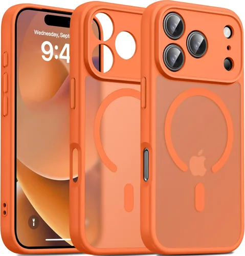 Vista 13 de Oterkin Funda magnética para Samsung Galaxy A17 mate, funda de teléfono A17 compatible con MagSafe esmerilada, translúcida, a prueba de golpes Negro