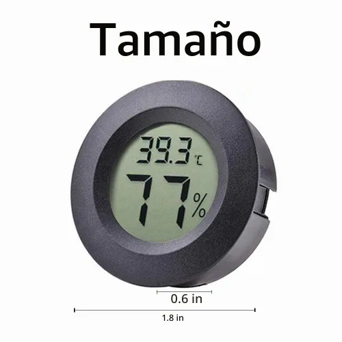 Vista 6 de Paquete de 10 mini termómetros higrómetros, medidores electrónicos digitales de temperatura y humedad, pantalla LCD para interiores