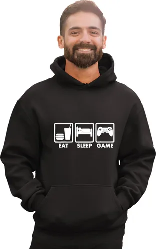 Vista 17 de Go All Out Eat Sleep Game - Sudadera con capucha para hombre y mujer Verde Irlandés