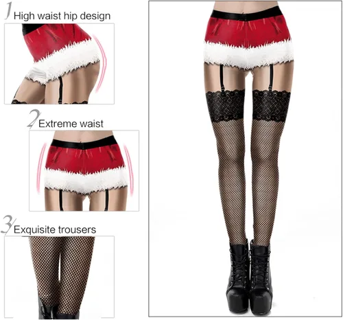 Vista 7 de Leggings de Navidad para mujer, disfraz con estampado 3D, pantalones ajustados de Navidad, divertidas medias de reunión familiar, trajes de festival
