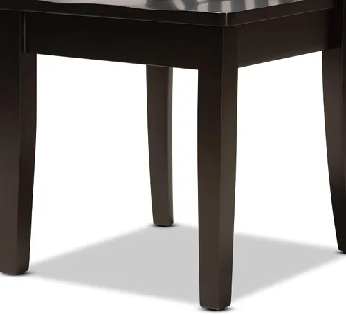 Vista 7 de Baxton Studio Minette - Juego de sillas de comedor de transición, madera marrón oscuro, 2 piezas