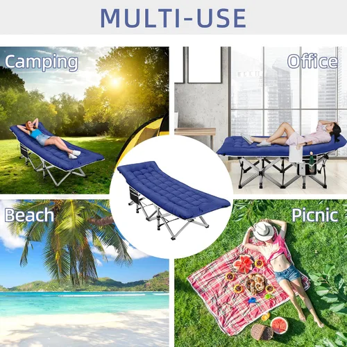 Vista 8 de Fragess - Cunas plegables de camping para adultos, cuna de 28" extra amplia con colchón removible, carga máxima de 600LBS, cunas para dormir