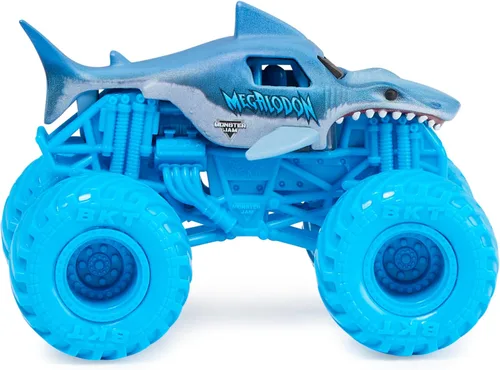 Vista 3 de Monster Jam Camión fundido a troquel 1:64 Spin Master 2022 con accesorio adicional: Megalodon Hyper Fueled
