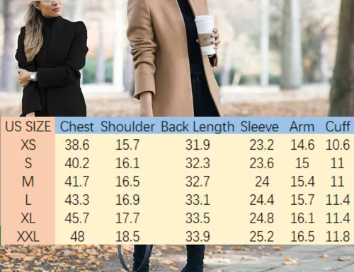 Vista 5 de Omoone Chaqueta básica de cuello alto para mujer, chaqueta ajustada con solapa con muescas