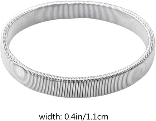 Vista 2 de ONDIAN CHUNCIN - Brazalete de metal de alambre elástico para ligas elásticas (negro) (color blanco, tamaño mediano)