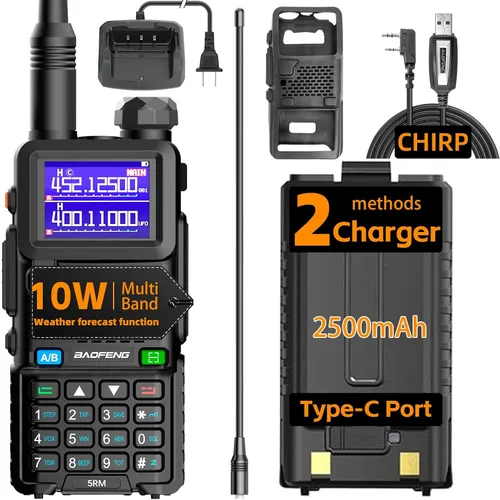 Vista 10 de Baofeng Radio UV-5RM Radioaficionado de mano UV5R de largo alcance Walkie Negro
