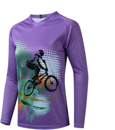 Vista 9 de Camiseta de manga larga MTB para mujer, camiseta de motocross de montaña, motocross, ciclismo, BMX, motocicleta, pesca, carreras