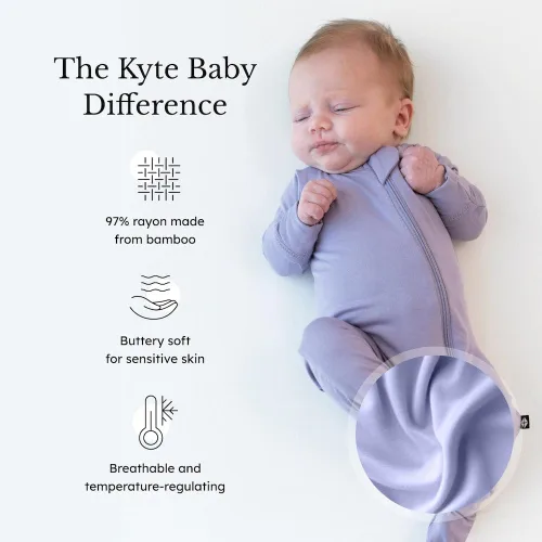 Vista 82 de KYTE BABY Pies unisex con cierre de cremallera, rayón hecho de bambú, 0-24 meses
