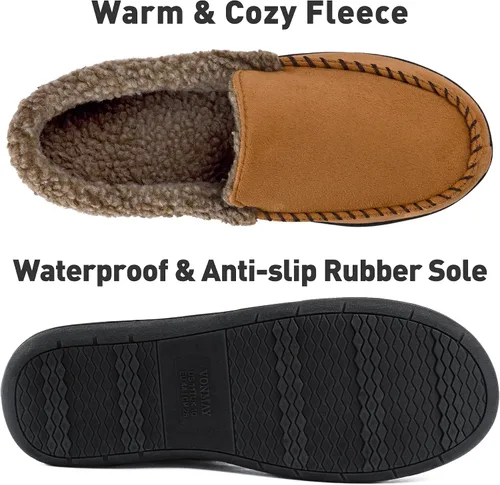 Vista 4 de Mocasines para hombre, con forro polar, espuma viscoelástica, para interiores y exteriores