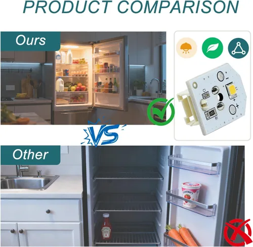 Vista 7 de Conjunto de luz LED WR55X25754 para refrigerador GE reemplaza WR55X30602 WR55X26486 PS4704284 3033142 EAP12172918 AP6261806 (solo LED/PCB)