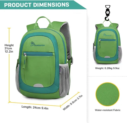 Vista 4 de MOUNTAINTOP Mochila infantil para niños y niñas, bolsa de jardín de infantes preescolar