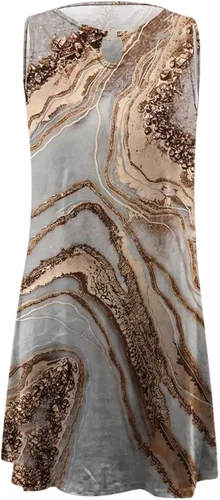 Vista 3 de Mother of The Bride Dresses for Wedding Women's Elegant Trendy Floral Printed Sun Dress Holiday Vacation Maxi Dress