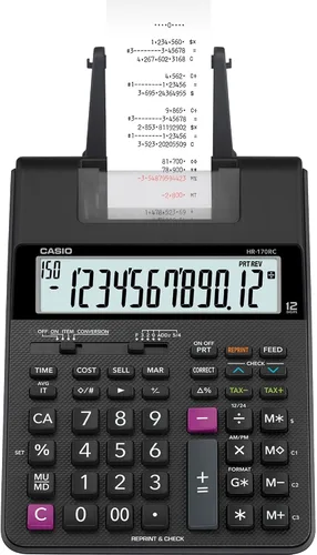 Vista 4 de Casio HR-170RC Calculadora de impresión, negro, 2.6" x 6.5" x 11.6