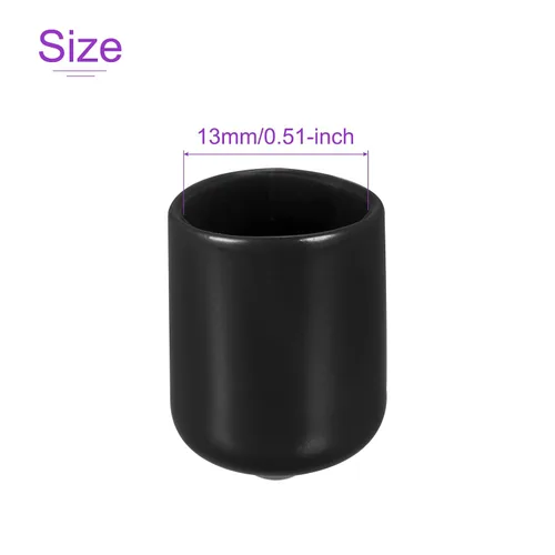 Vista 4 de DMiotech Paquete de 100 protectores de rosca de tornillo negros de 1/2 pulgada de identificación, tapas de goma para pernos de tornillo, tubería
