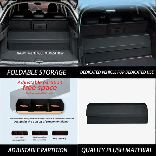 Vista 4 de Organizador plegable para maletero de automóvil, ajuste personalizado para Toyota Camry 2018-2025 Sedán, 30.7 x 11 x 11 pulgadas, caja