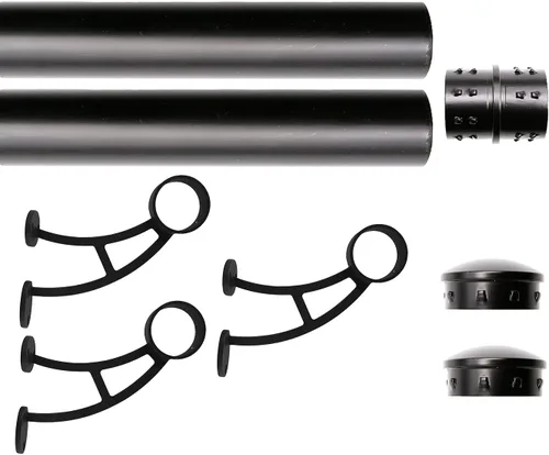 Vista 23 de Kit de riel de pie de montaje en barra sólida, tubo de acero inoxidable negro mate con conector interno, soporte de riel de pie de montaje en barra