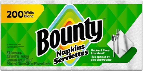 Vista 12 de Bounty Servilletas de papel, blancas, 200 unidades, el embalaje puede variar