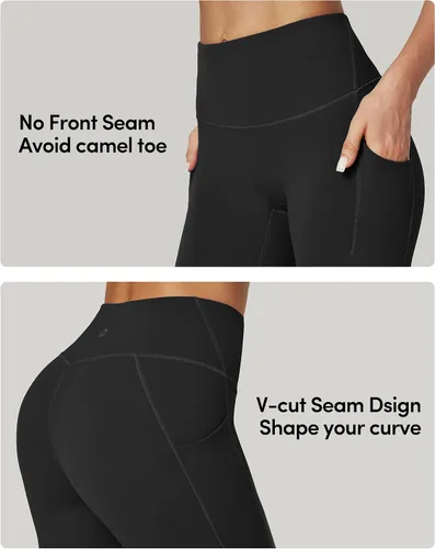Vista 3 de IUGA - Pantalones cortos de ciclismo para mujer, pantalones cortos de entrenamiento de 6 pulgadas con bolsillos, cintura alta, para yoga, correr