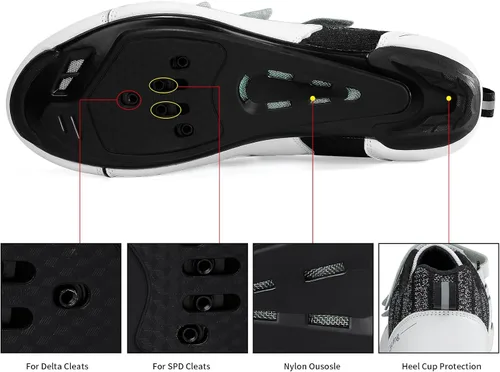 Vista 4 de SeeLeQier Mens Cycling Shoes Women Compatible with Peloton Bike Shoes Indoor Clip in Peleton Road Bike Bicycle Riding Racing Biking Shoes with Delta