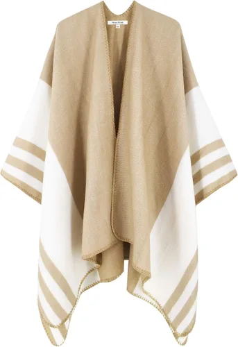Vista 111 de Moss Rose Chal de viaje para mujer, capa tipo poncho de frente abierto para otoño e invierno