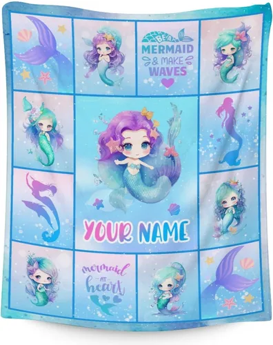 Vista 23 de Manta de cola de sirena, suave, mullida y cálida, manta pequeña de 30 x 40 pulgadas para sofá, oficina, colorida y bonita, regalos para niñas