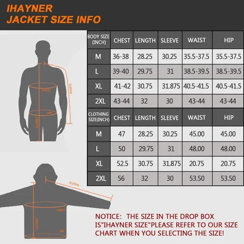Vista 6 de IHAYNER Chaqueta térmica suave para hombre con batería, abrigo de invierno cálido con doble cremallera, múltiples bolsillos, impermeable