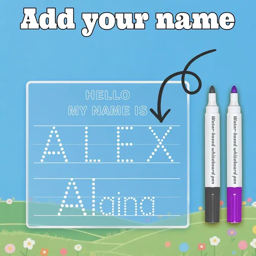 Vista 4 de Tablero de rastreo de nombres personalizado, pizarra de borrado en seco, alfabeto acrílico regrabable personalizado y número, letrero de escritura a