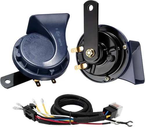 Vista 9 de Bocina de coche 4 unidades de 12 V impermeable bocina automática utilizada para camiones trenes, kit de bocinas de caracol eléctrico universal