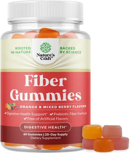 Vista 9 de Gomitas de fibra prebiótica sabrosas para adultos, suplemento alto en fibra, vitaminas para adultos con raíz de achicoria soluble en prebióticos