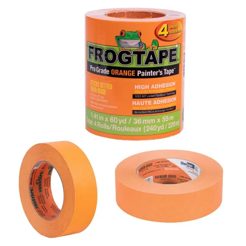 Vista 4 de FrogTape Cinta de pintor naranja de grado profesional profesional [alta adherencia]: 1.88 pulg. x 60 yardas (naranja)
