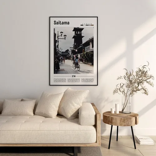 Vista 5 de Póster de Saitama, impresión de Saitama, arte de pared de Saitama, impresión asiática, póster de Asia, foto de Asia, póster de viaje mínimo