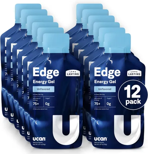 Vista 13 de UCAN Edge Energy Gel Shots, chocolate (12 paquetes de 2 onzas) para correr, entrenamiento, ejercicios, fitness, ciclismo, crossfit Sin azúcar