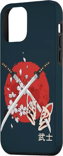 Vista 2 de Carcasa para iPhone 12 mini con espada de Samurai Katana japonesa, diseño de flor de cerezo