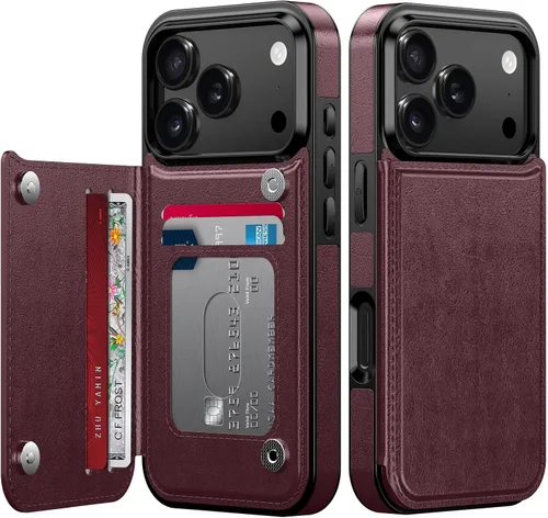 Vista 364 de LETO para iPhone 15 Pro Funda tipo cartera - Tapa tipo folio con patada - Diseños de moda - Tarjetero - Funda protectora para mujeres y niñas - 6.1