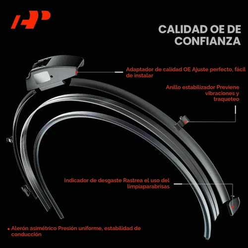 Vista 4 de A-Premium Limpiaparabrisas de 28 pulgadas + 24 pulgadas compatible