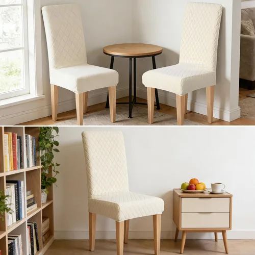 Vista 3 de Dioxide Juego de 4 fundas impermeables para sillas de comedor, fundas elásticas para sillas de comedor, fundas para sillas Parson, extraíbles
