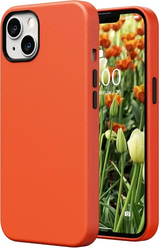 Vista 9 de SURPHY Compatible con iPhone 13, funda de piel sintética de alta calidad (con botones metálicos y forro de microfibra) para 13 (6.1 pulgadas 2021)