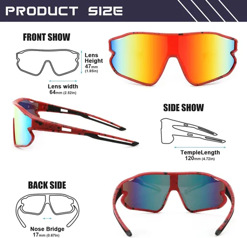 Vista 5 de WANWAN Lentes de sol juveniles, lentes de sol de béisbol para niños y niñas de 8 a 12 años, UV400, deportes, ciclismo, softbol