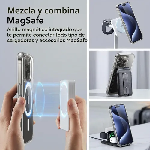Vista 3 de ESR Serie Classic Juego de fundas para iPhone 15, 1 protector de pantalla de vidrio templado, 1 juego de protectores de lente, MagSafe, resistente