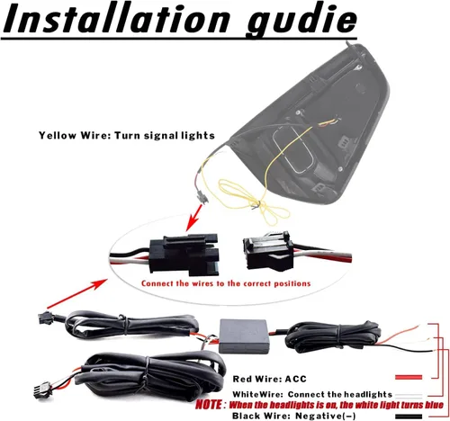 Vista 2 de Luz de Parachoques LED Frontal de Conmutación Blanca/Ámbar/Azul con Señal de Giro Secuencial y Luz de Marcha Diurna Compatible con Accesorios