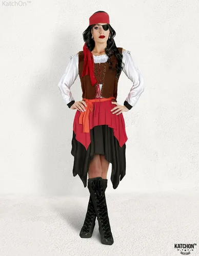Vista 6 de KatchOn Disfraz de pirata de Halloween para mujer, vestido adulto para cosplay