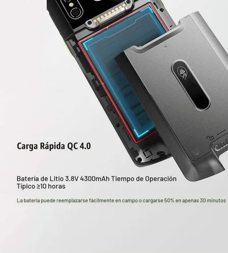 Vista 3 de Vanquisher Android 13 Enterprise Mobile Data Terminal D50, motor de escaneo de código de barras 2D Honeywell integrado, WiFi y 4G LTE, batería