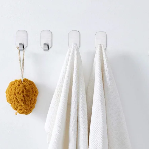 Vista 6 de FOTYRIG - Ganchos adhesivos para sombreros, ganchos de pared de acero inoxidable resistentes al agua, ganchos adhesivos para colgar en el baño
