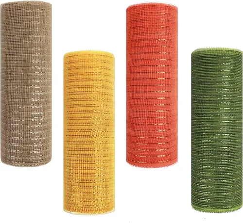 Vista 9 de 4 rollos de cinta de malla decorativa para decoración de coronas, 10 pulgadas x 30 pies, rollo de malla decorativa de San Valentín, suministros