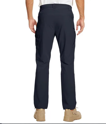 Vista 2 de NATUVENIX Pantalones de senderismo para hombre, pantalones tácticos de viaje para hombre, pantalones de pesca de secado rápido para hombre