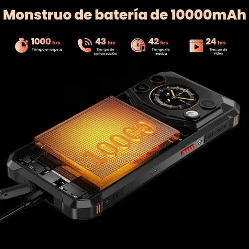 Vista 3 de FOSSIBOT Teléfono resistente F117 de 24 GB+ 256 GB/2 TB, HD de 6.74 Negro
