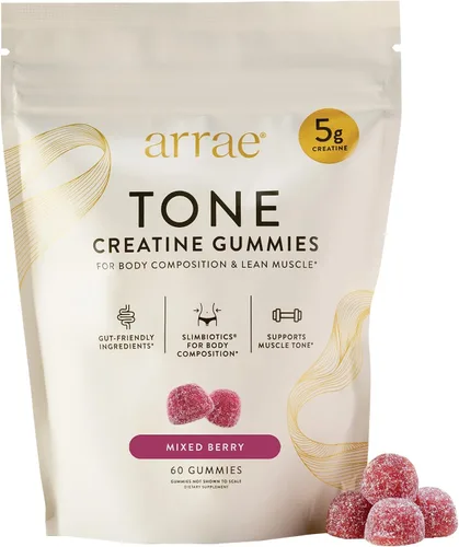 Vista 11 de Arrae Gomitas de creatina para mujer, músculo y fuerza, sandía agria, 90