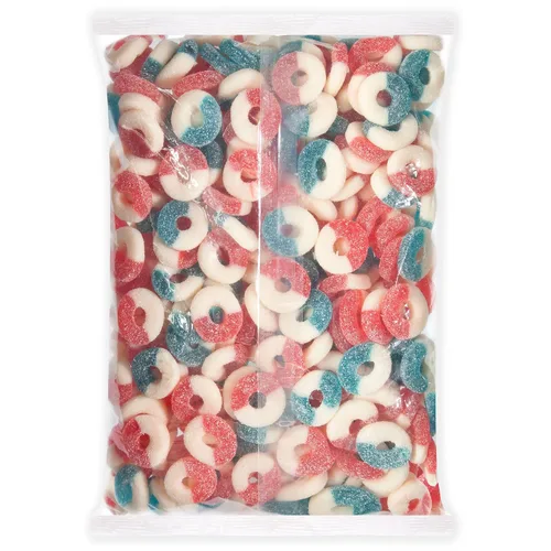 Vista 2 de Caramelos Albanese, anillos de gomita de la libertad, bolsa de 4.5 libras