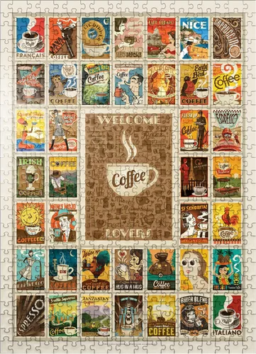 Vista 9 de MyPuzzle Coffee Collection: Impresión Multi-Imagen, Póster Vintage - Rompecabezas Premium de 100 Piezas para Adultos